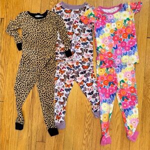 Little Sleepies Leopard, Butterfly, and Floral Kids Pajama Sets